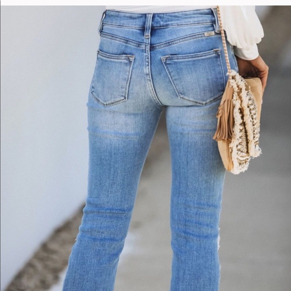 NWT Kan Can Distressed Button Fly Flare Bellbottom - Picture 11 of 14